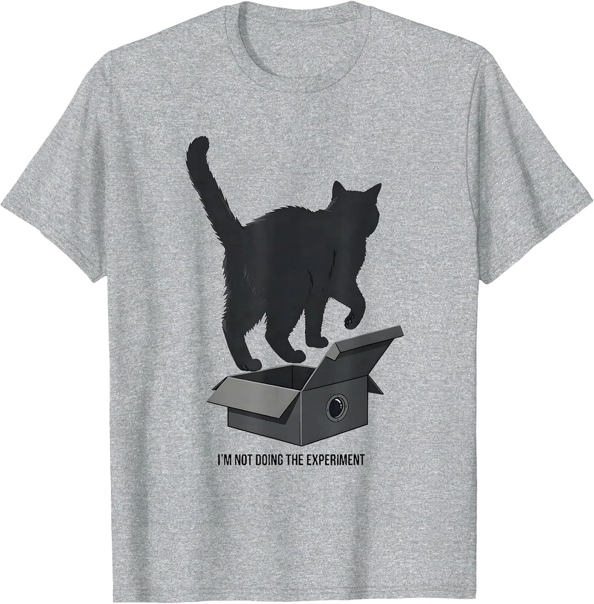 Men's I'm Not Doing The Experiment Funny Science Cat Lover Quantum T-Shirt - Heather Grey
