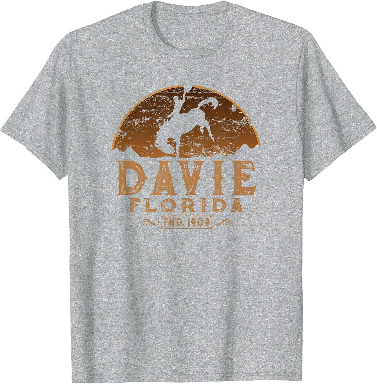 Davie Florida FL Rodeo Cowboy T-Shirt - Heather Grey