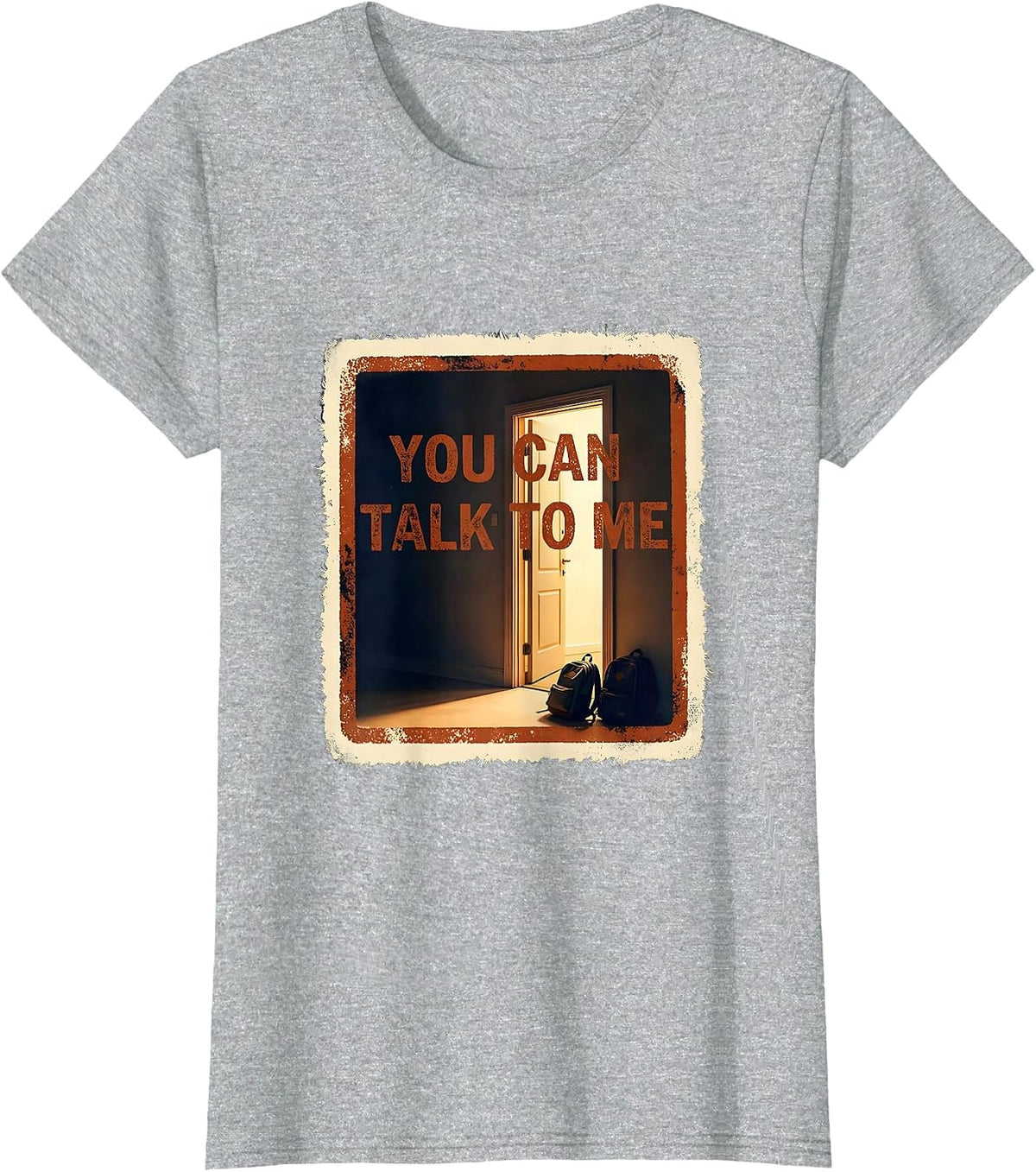 You Can Talk To Me Rubber Stamp School Counselor Student T-Shirt - Heather Grey