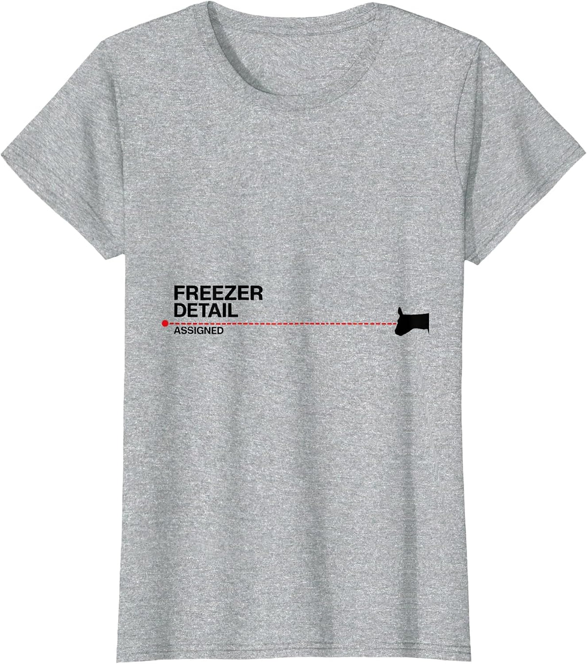 Women's Freezer Detail Assigned Funny Deer Hunting Hunter Dad Gift T-Shirt - Heather Grey
