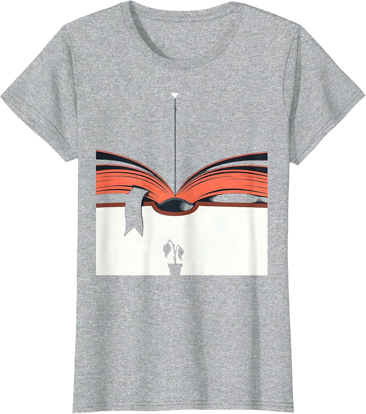 Women's Open Book Reader Funny Bookworm Gift T-Shirt - Heather Grey