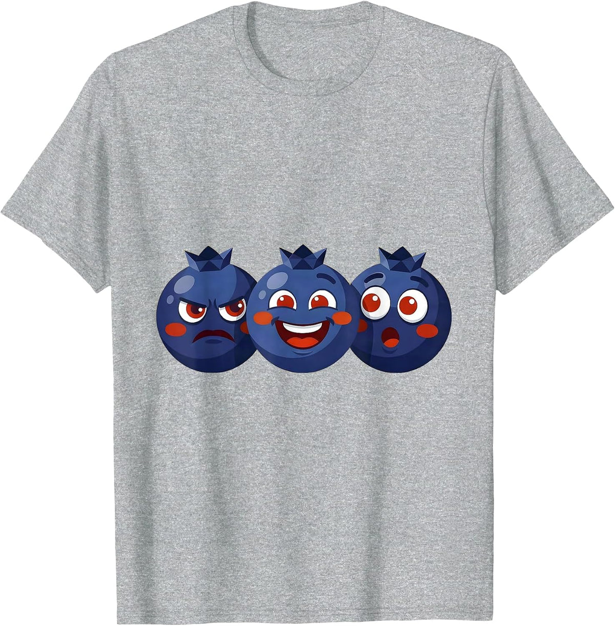 Men's Red White and Blueberries Patriotic Fruit Graphic T-Shirt - Heather Grey