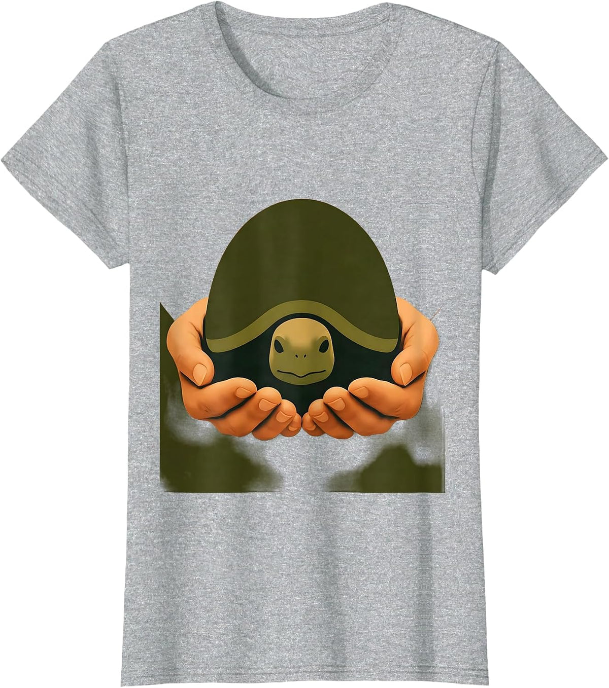 Be Kind Turtle Road Crossing Graphic T-Shirt - Heather Grey