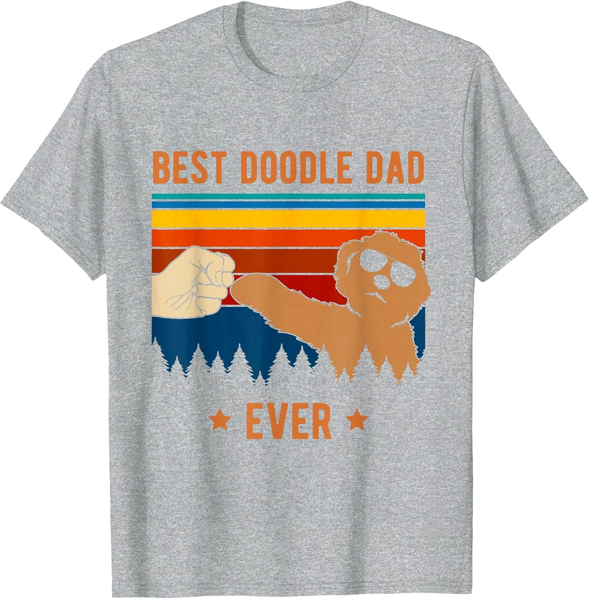 Best Doodle Dad Ever - Funny Dog Goldendoodle Labradoodle T-Shirt - Heather Grey
