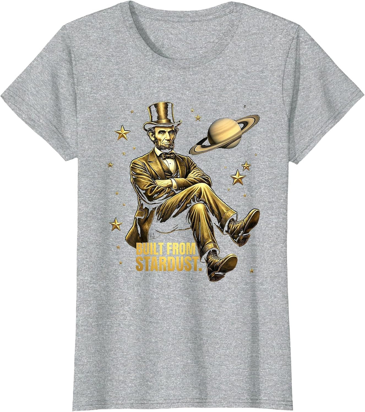 Built From Stardust Cosmic Universe Design T-Shirt - Heather Grey