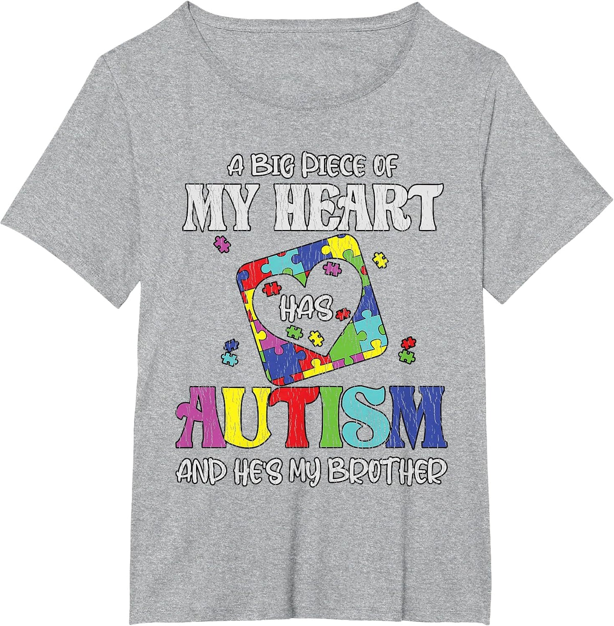 My Brother is Awesome Sister Autistic Kids Autism Awareness T-Shirt - Heather Grey
