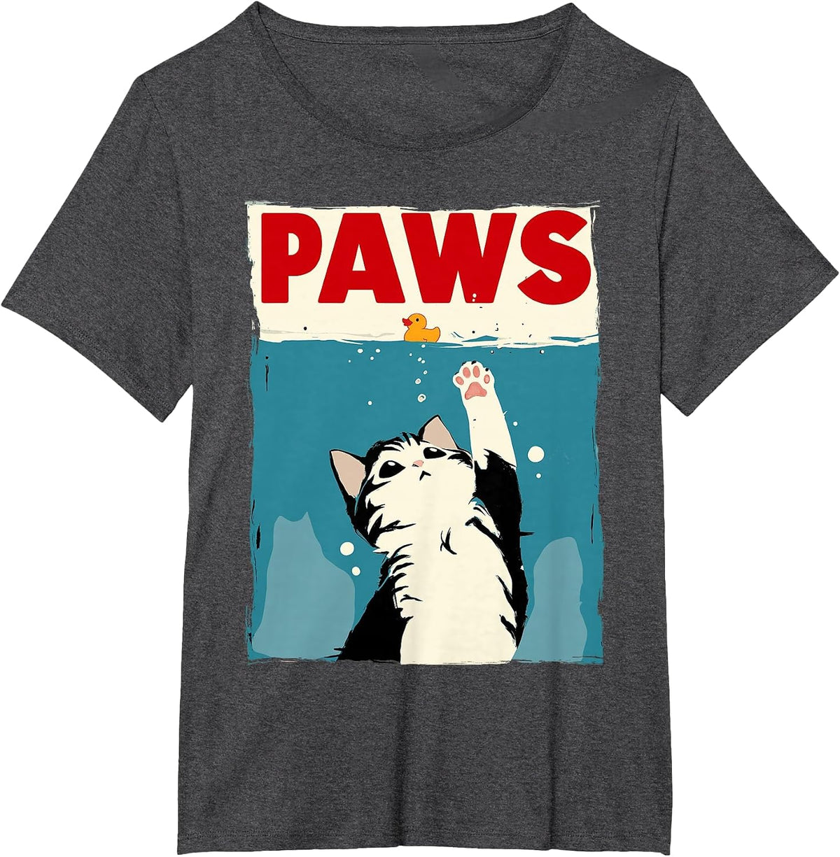 Paws Cat Novelty Graphic Men Kids Women Funny Cat T-Shirt - Dark Heather Grey