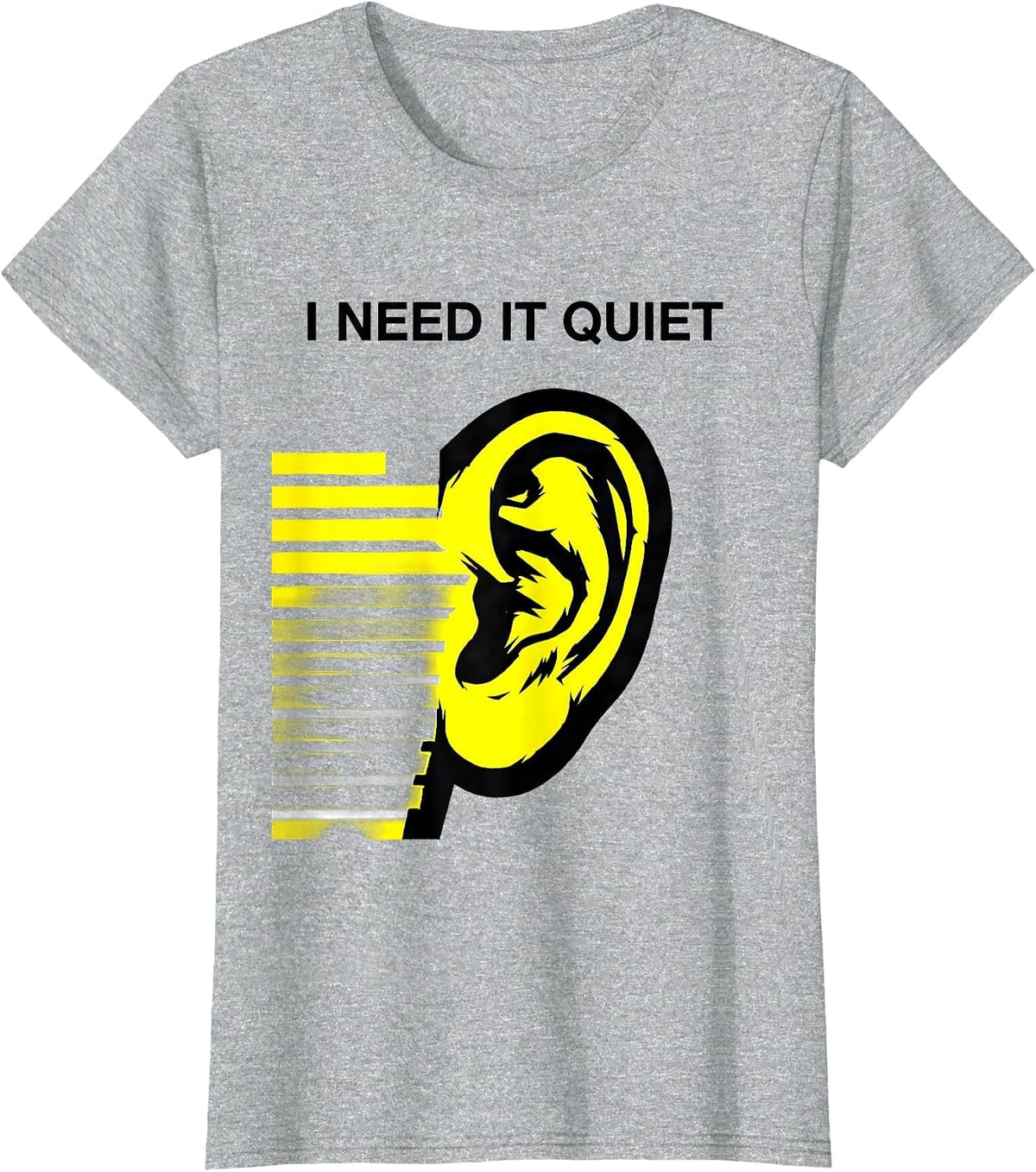 Women's I Need It Quiet Stencil Neurodiversity Autism Acceptance T-Shirt - Heather Grey