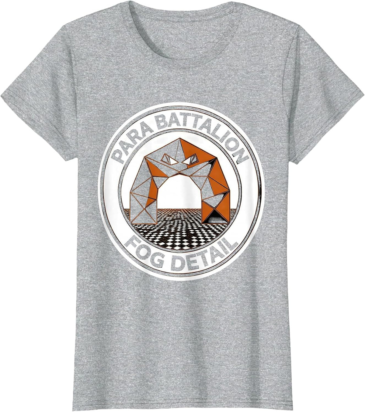 Women's Para Battalion Fog Detail Geometric Paraeducator Halloween T-Shirt - Heather Grey