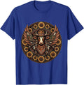 Cowgirl Braids Bandana Rodeo Graphic Tee T-Shirt - Royal Blue