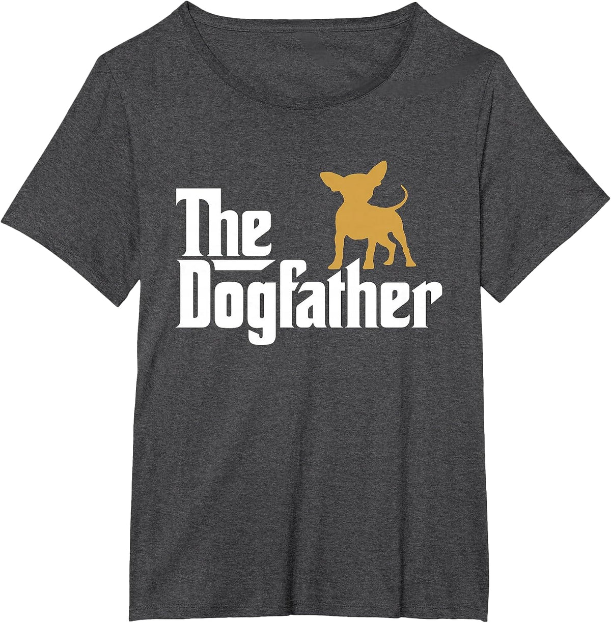 The Dogfather Chihuahua Funny Dog T Shirt-tee T-Shirt - Dark Heather Grey