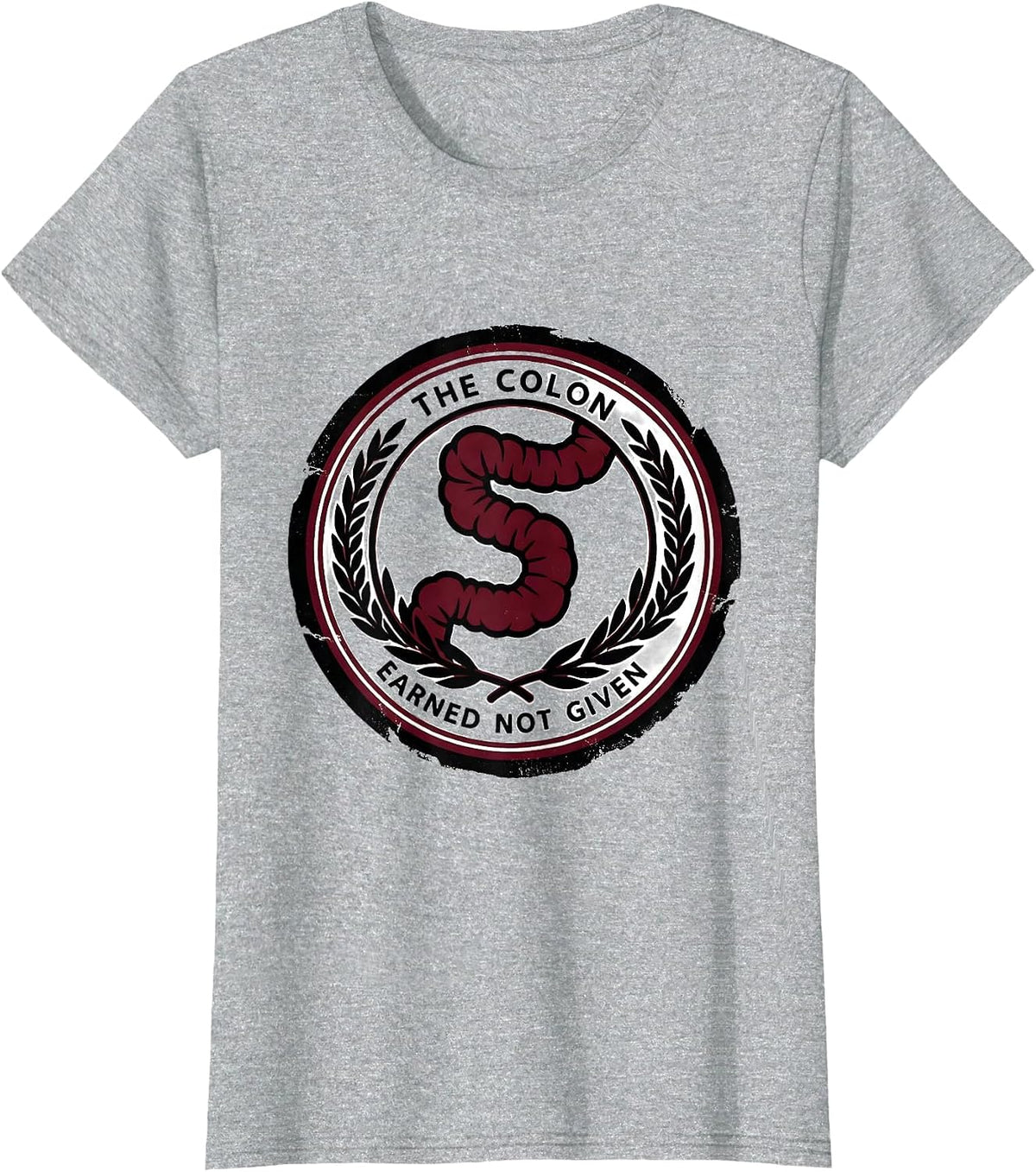 Women's The Colon. Earned, Not Given Funny Grammar Teacher Humor T-Shirt - Heather Grey