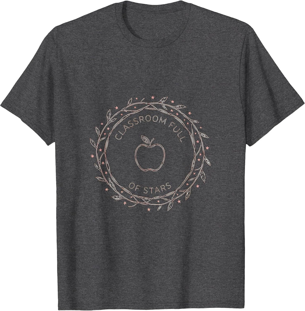 Classroom Full of Stars 2nd Grade Teacher Design T-Shirt - Dark Heather Grey