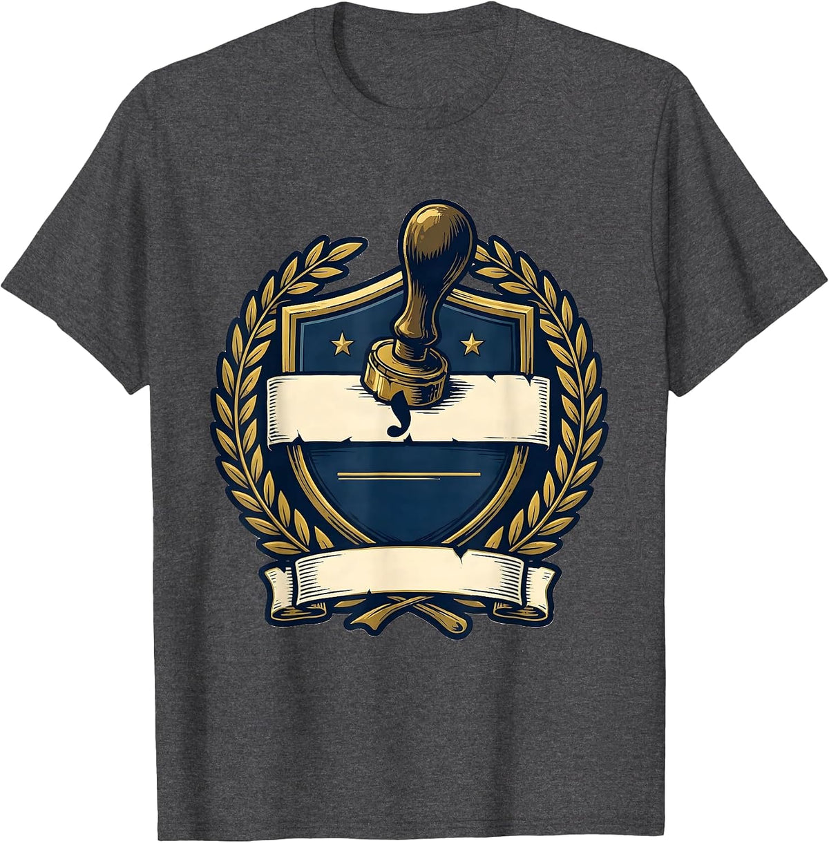 Men's Seal Wax Seal Punctuation Humor Grammar Teacher Gift T-Shirt - Dark Heather Grey