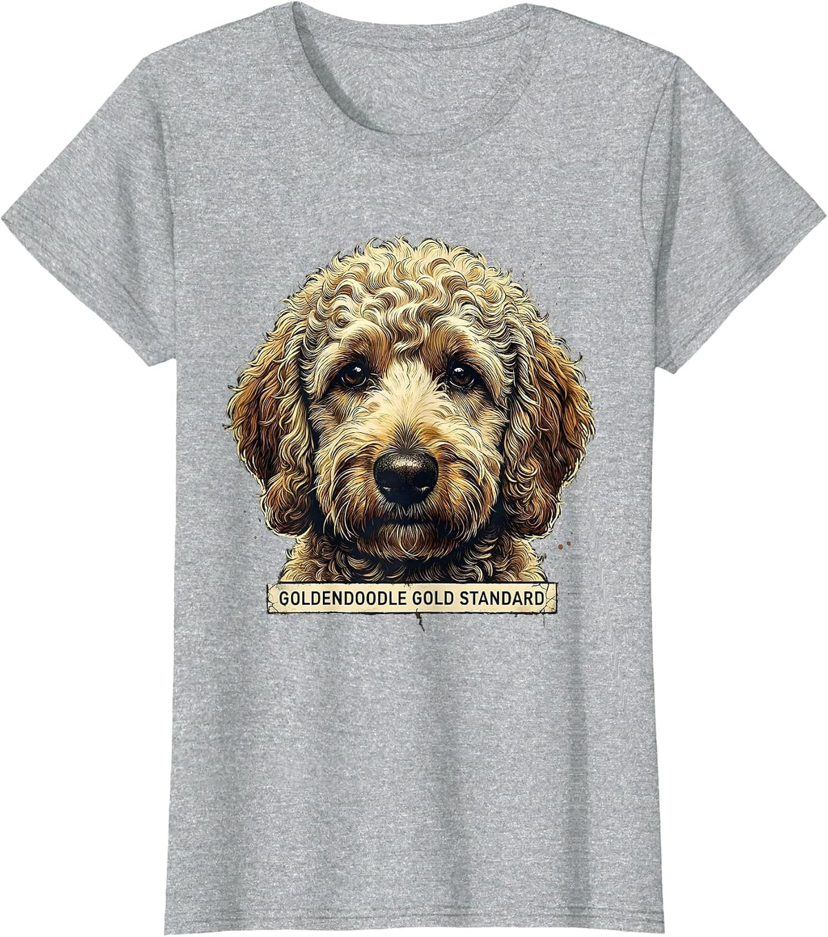 Goldendoodle Gold Standard Distressed Funny Dog Mom Gift T-Shirt - Heather Grey