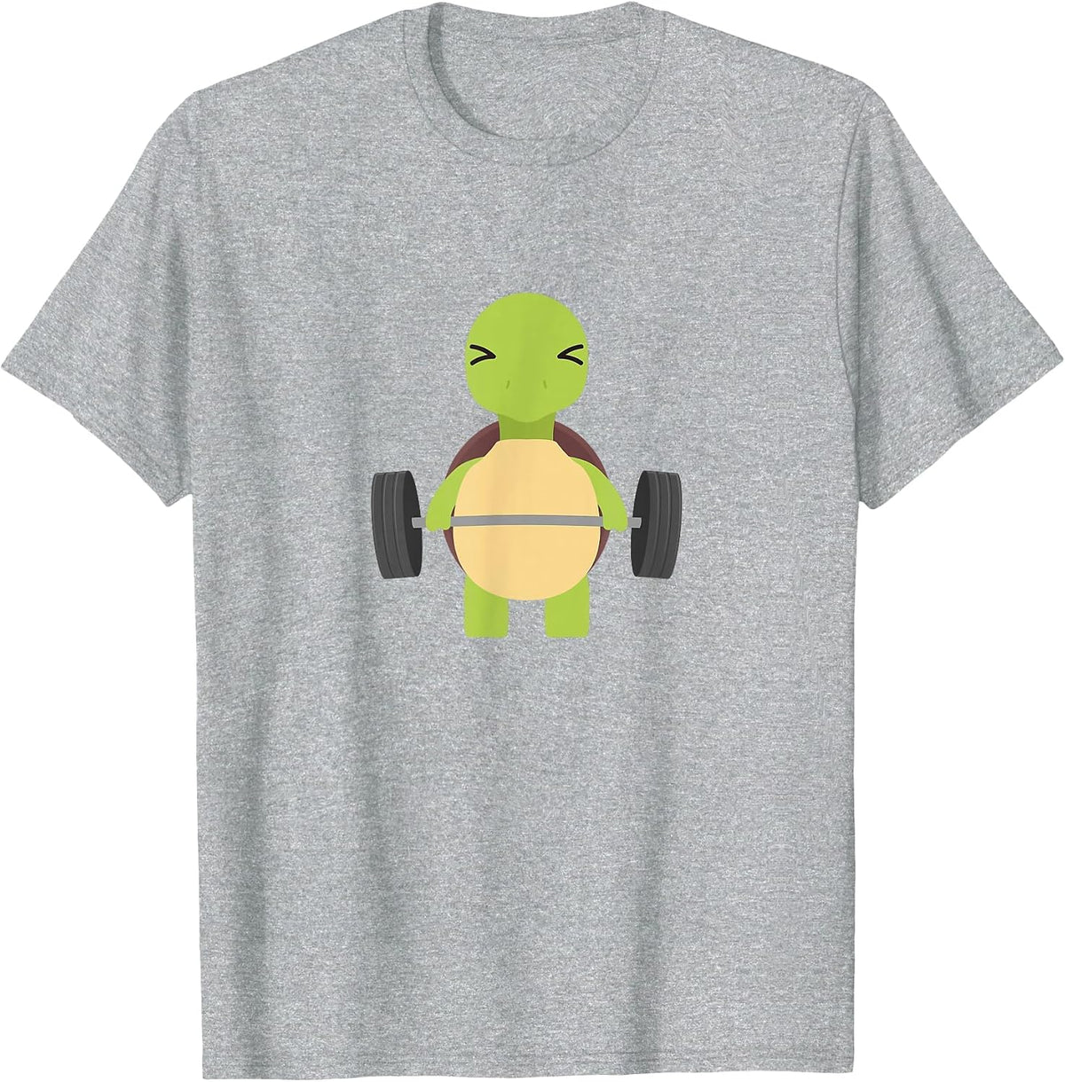 Turtle Deadlift Design - Weight Lifting Gym Workout T-Shirt - Heather Grey