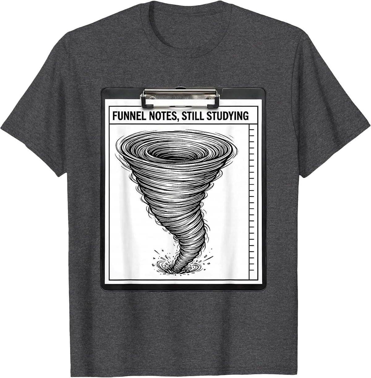 Funnel Notes Still Studying Line Art Meteorology Gift T-Shirt - Dark Heather Grey