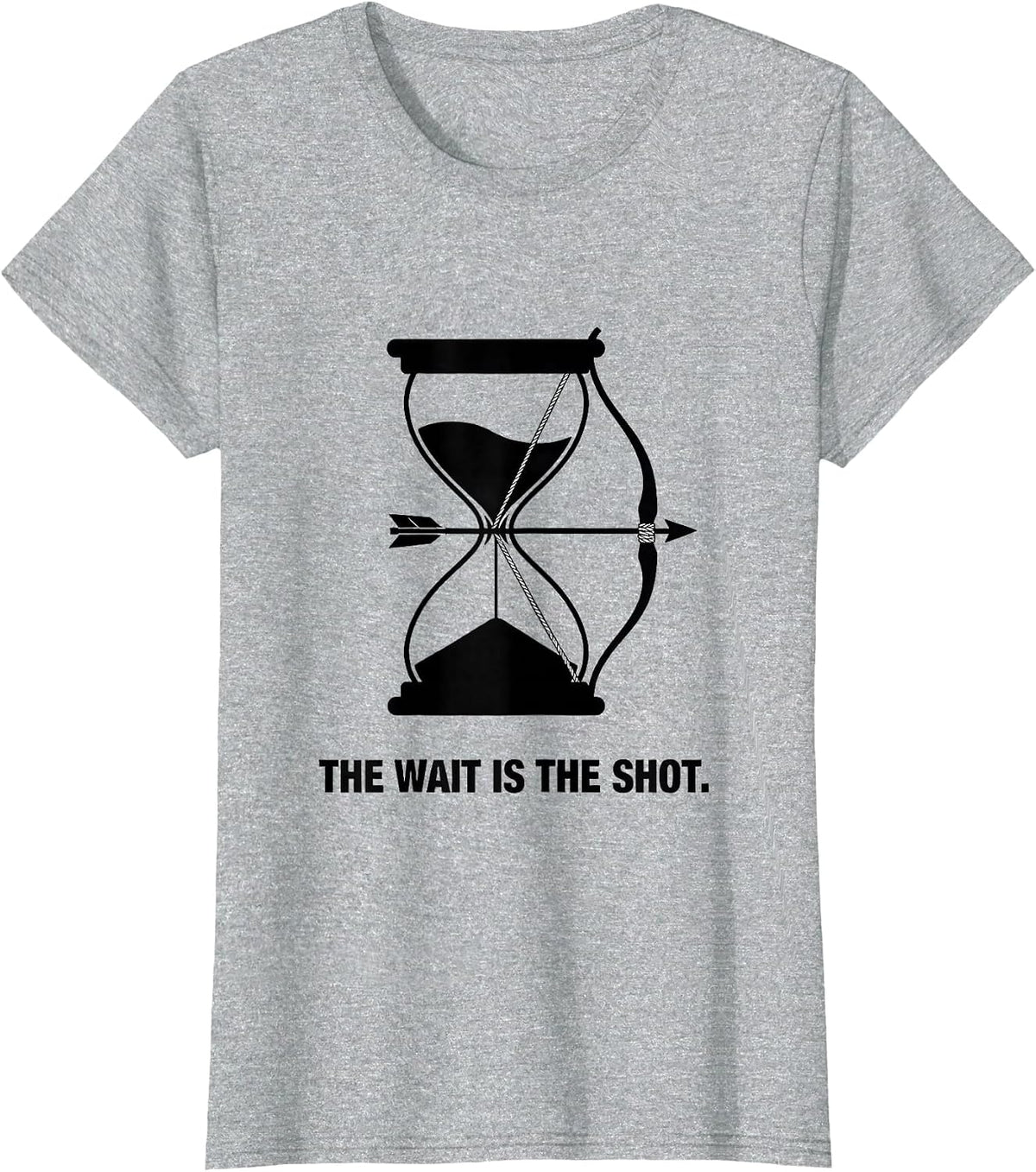 The Wait Is The Shot Archery Bowhunter Deer Hunting Pride T-Shirt - Heather Grey