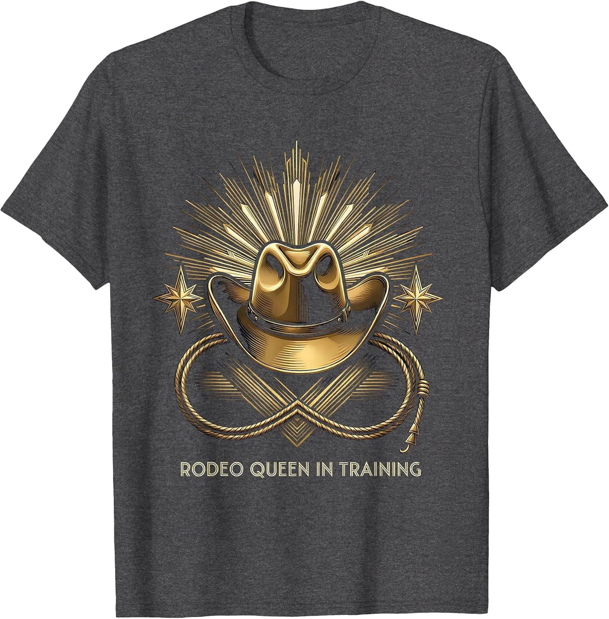 Rodeo Queen In Training Cowgirl Design T-Shirt - Dark Heather Grey