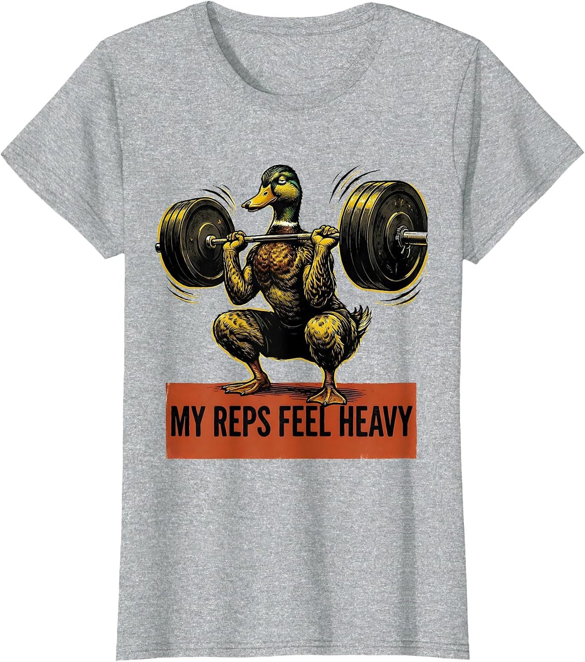 Women's My Reps Feel Heavy Funny Gym Weightlifting Workout Humor T-Shirt - Heather Grey