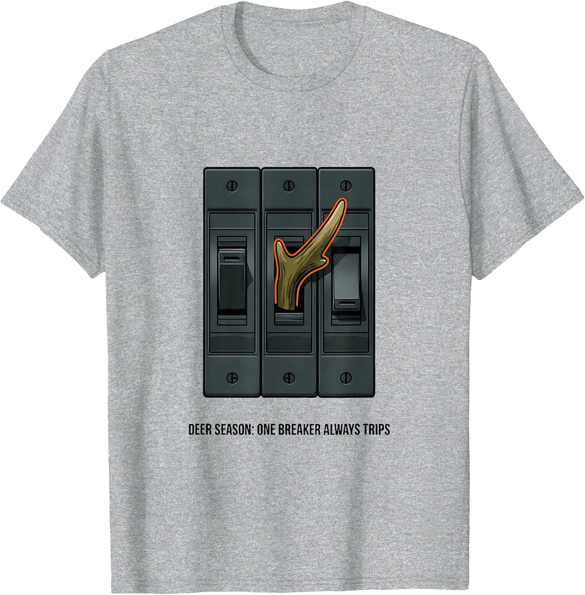 Men's Deer Season: One Breaker Always Trips Funny Deer Hunting Dad T-Shirt - Heather Grey