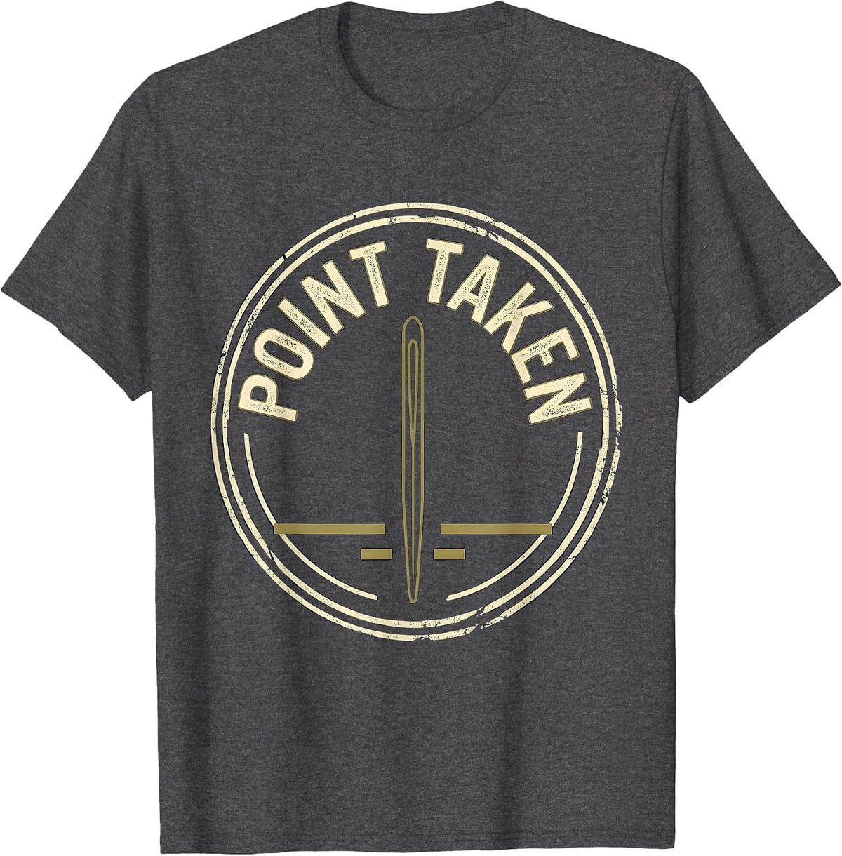 Men's Point Taken Funny Healthcare Wellness Worker Acupuncturist T-Shirt - Dark Heather Grey