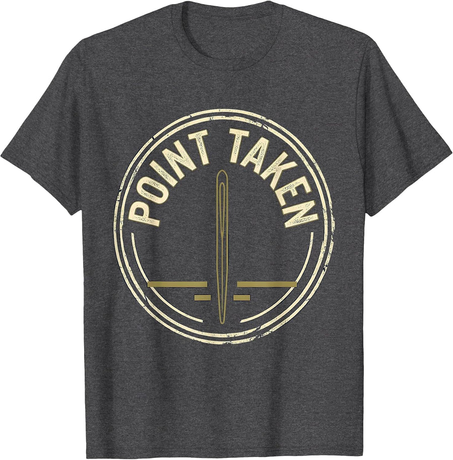 Men's Point Taken Funny Healthcare Wellness Worker Acupuncturist T-Shirt - Dark Heather Grey