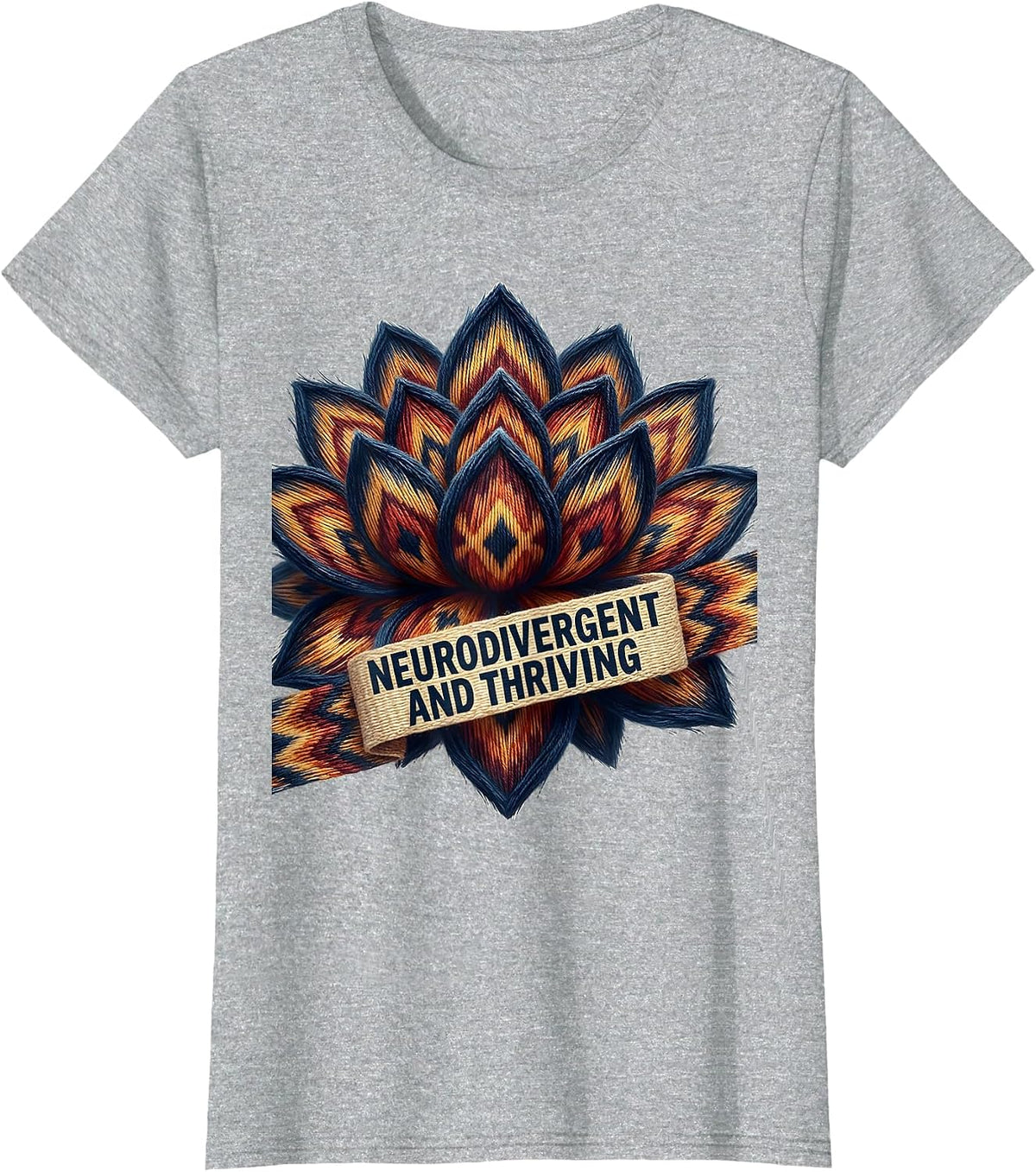 Women's Neurodivergent and Thriving Autism Awareness Design T-Shirt - Heather Grey