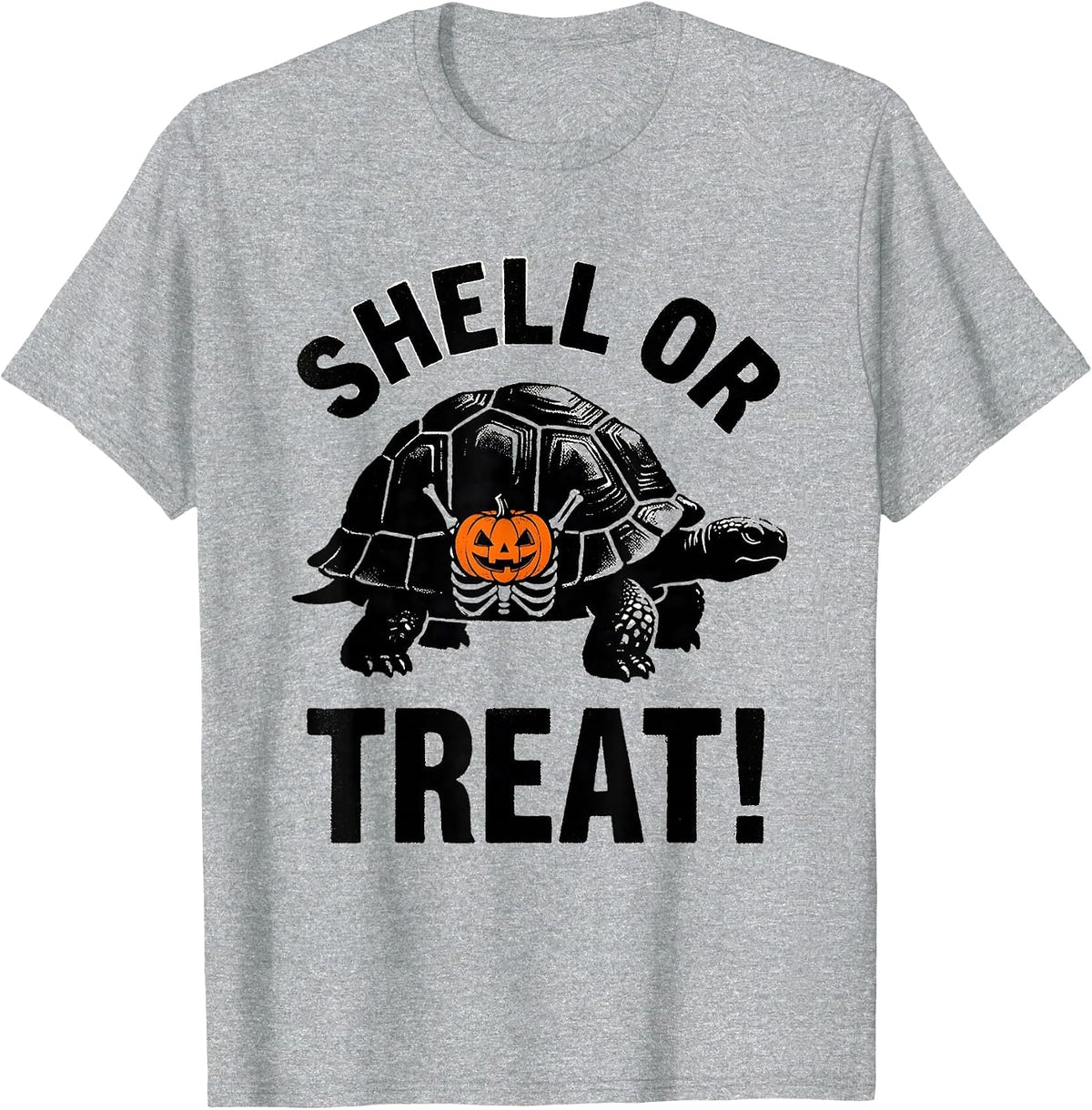 Men's Shell or Treat! Funny Halloween Turtle Costume Kids Family T-Shirt - Heather Grey