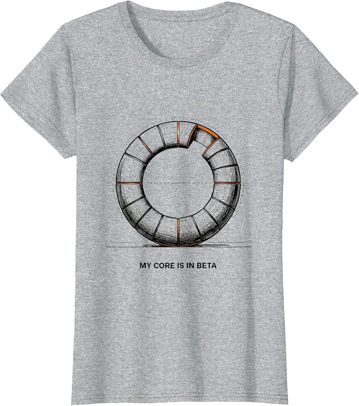 Women's My Core Is In Beta Funny Gym Workout Weightlifting Humor T-Shirt - Heather Grey
