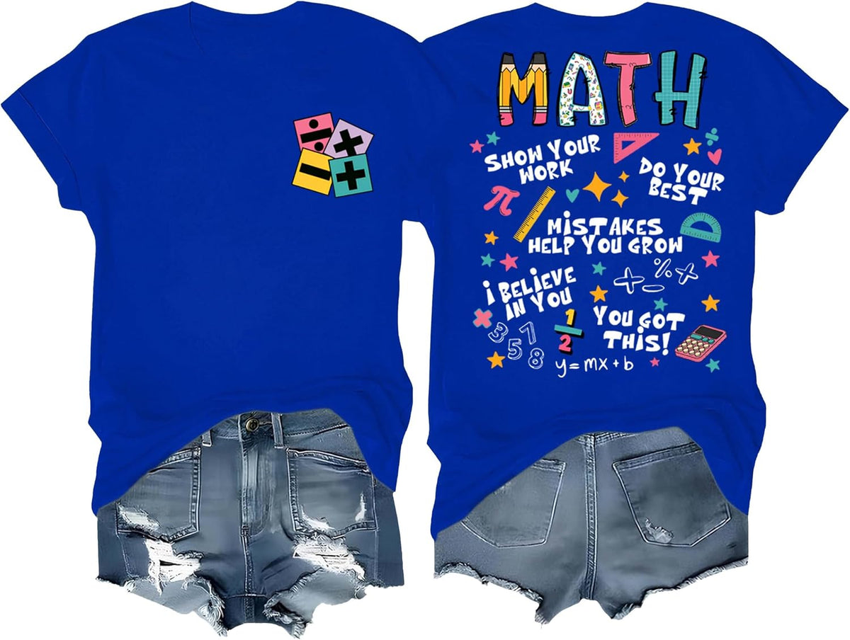 Math Teacher Shirt Funny Math Tshirts for Teachers for Women Men - Royal Blue