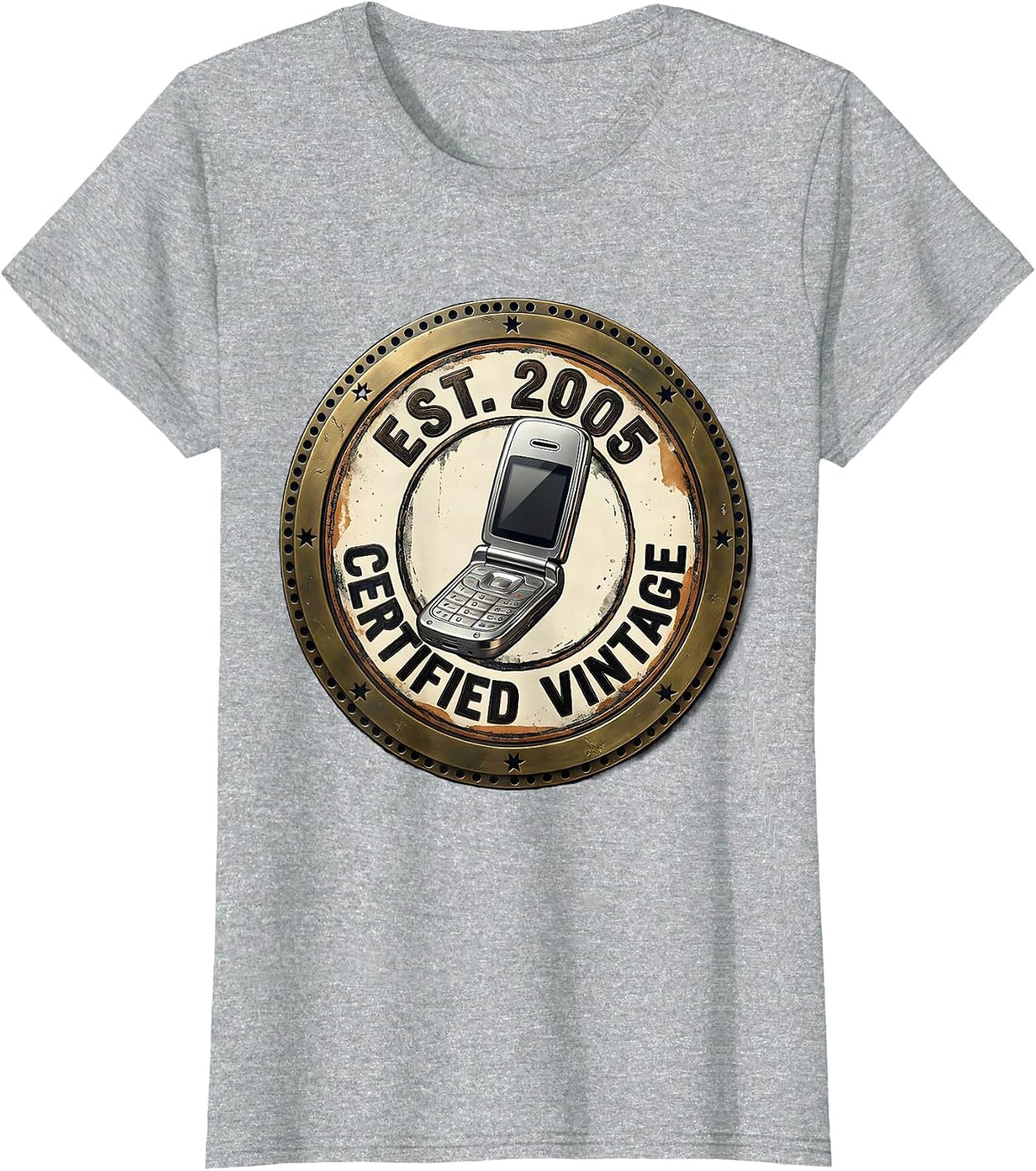 Est. 2005 Certified Vintage Vintage Birth-Year Stamp T-Shirt - Heather Grey