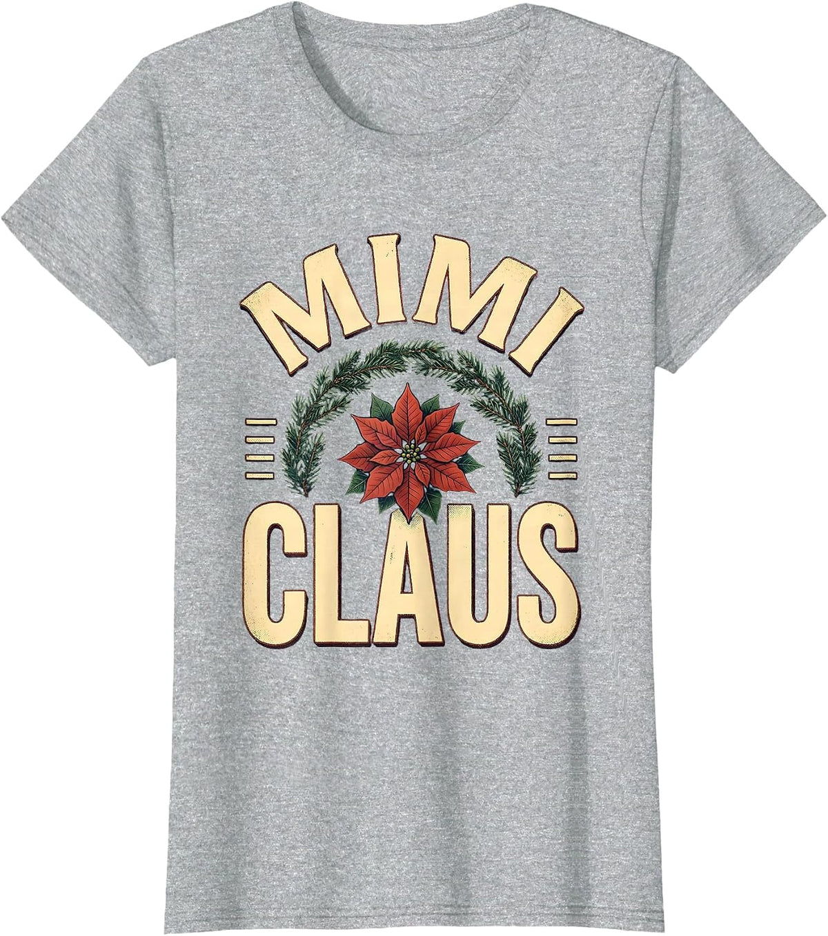 Mimi Claus Vintage Family Matching Christmas Pajama Role T-Shirt - Heather Grey