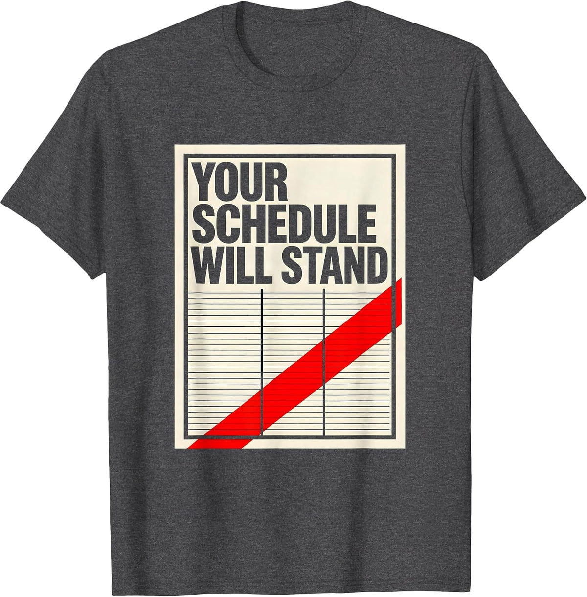 Men's Your Schedule Will Stand Groovy School Counselor Back T-Shirt - Dark Heather Grey