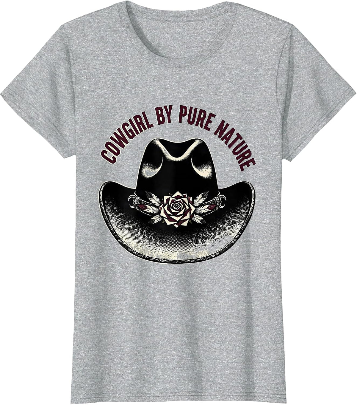 Cowgirl By Pure Nature Rodeo Design T-Shirt - Heather Grey