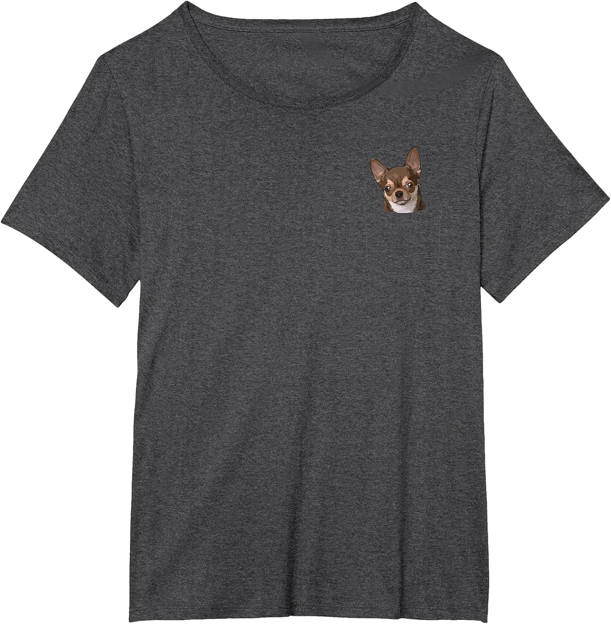 Cute Chihuahua Pocket for Men Women Animal Dog Owner Trainer T-Shirt - Dark Heather Grey