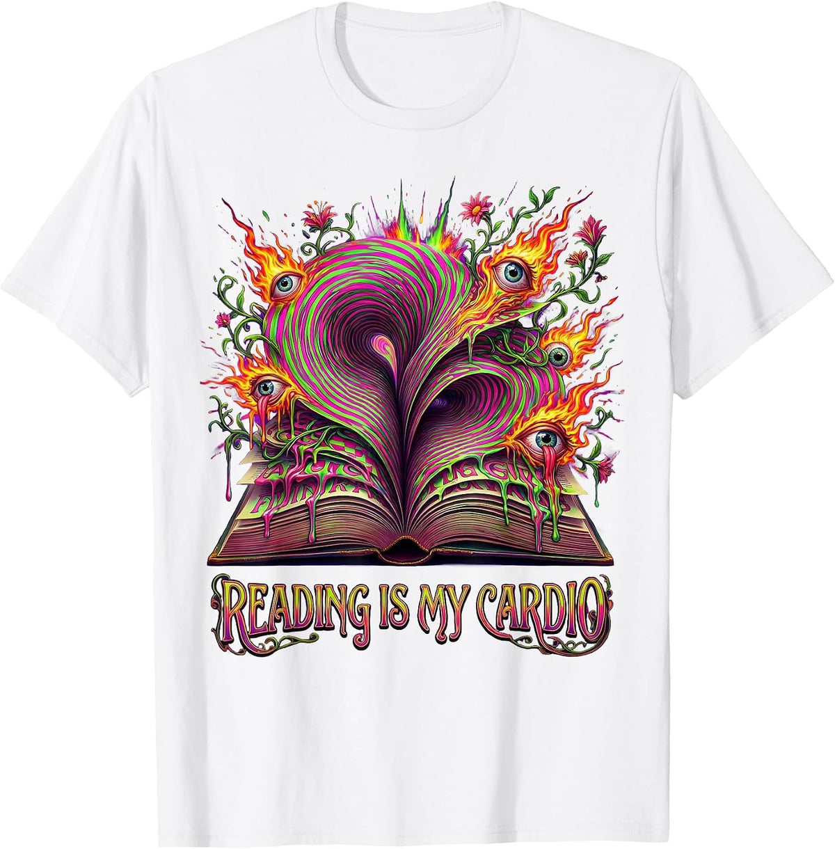 Reading Is My Cardio English Teacher Design T-Shirt - White