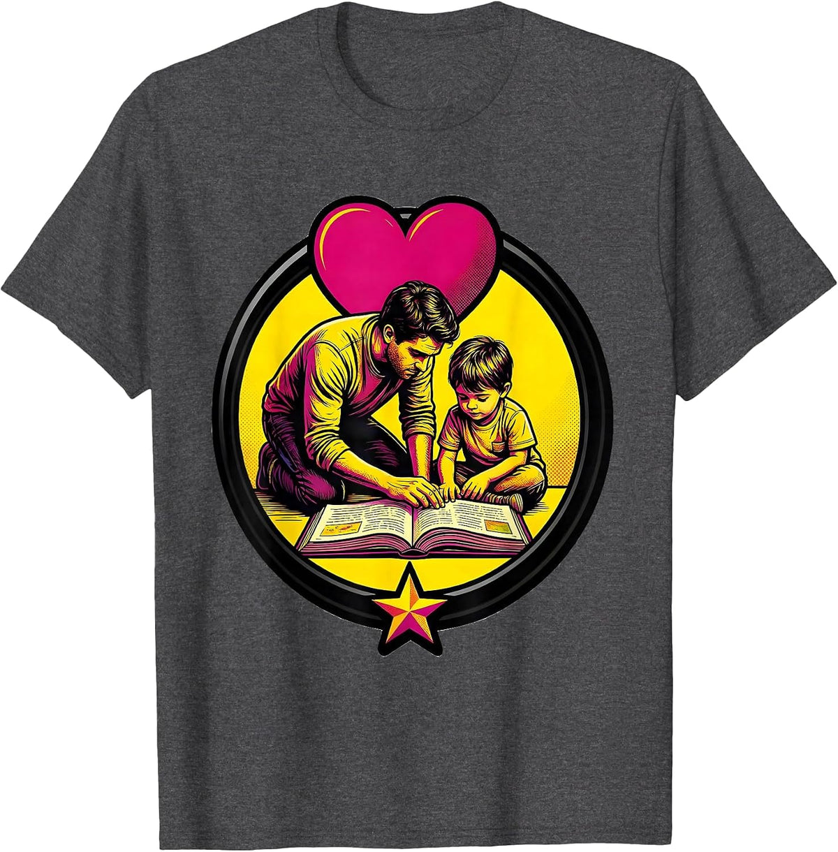 Sealed Aide Guide Badge Pop Art Paraeducator Appreciation T-Shirt - Dark Heather Grey