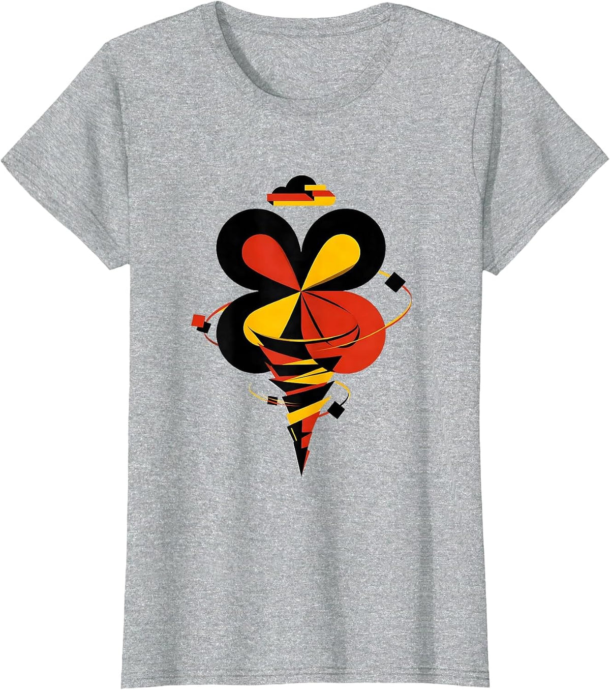 Women's Geometric Tornado Flower Bauhaus Modernist Weather T-Shirt - Heather Grey