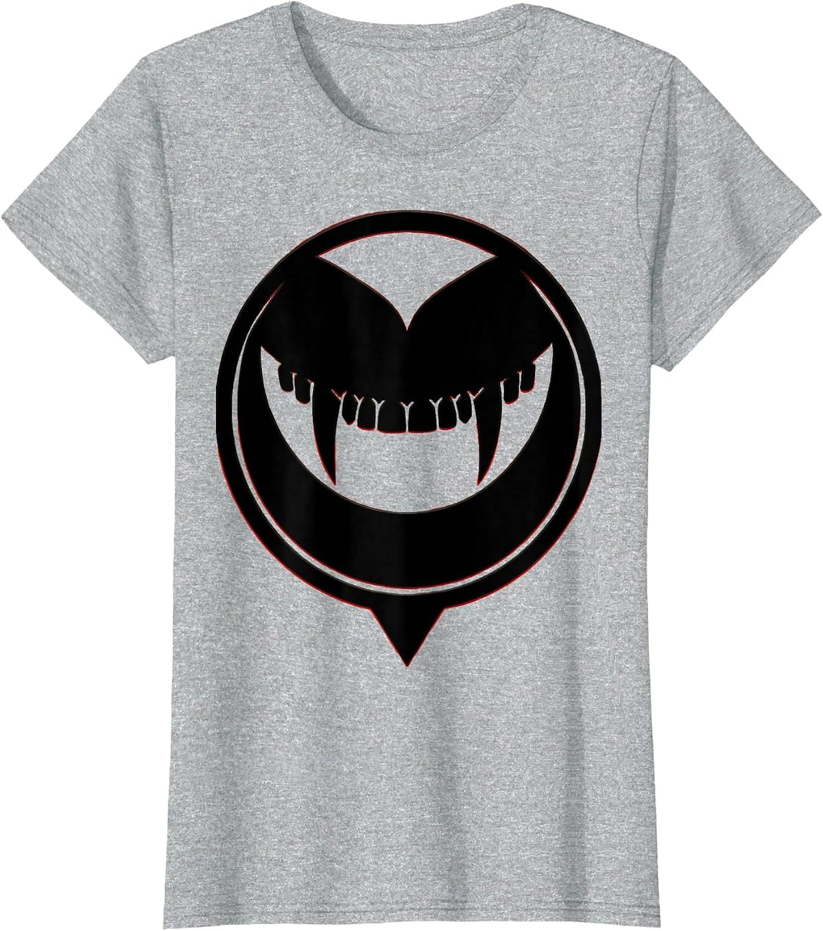 Vampire Fangs Dental Halloween Illustration T-Shirt - Heather Grey