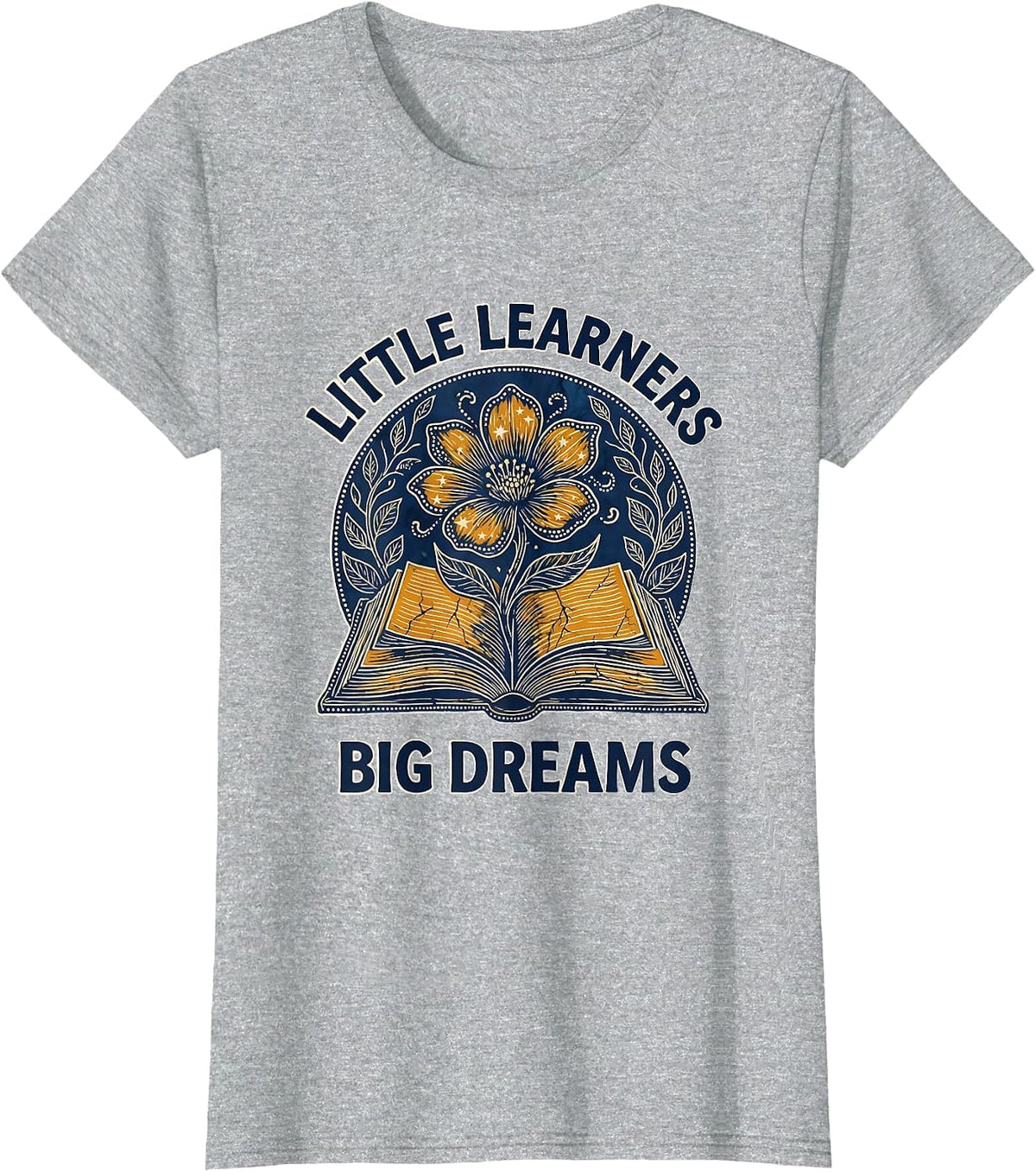 Women's Little Learners Big Dreams Preschool Teacher Design T-Shirt - Heather Grey
