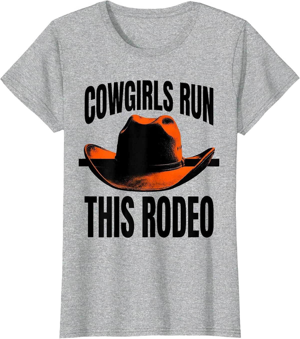 Women's Cowgirls Run This Rodeo Western Design T-Shirt - Heather Grey