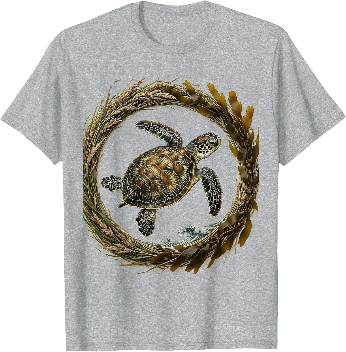 Men's Baby Turtle Racing to the Ocean Waves T-Shirt - Heather Grey