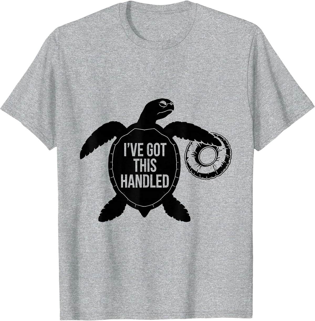 Men's I've Got This Handled Funny Sea Turtle Ocean Animal Beach T-Shirt - Heather Grey