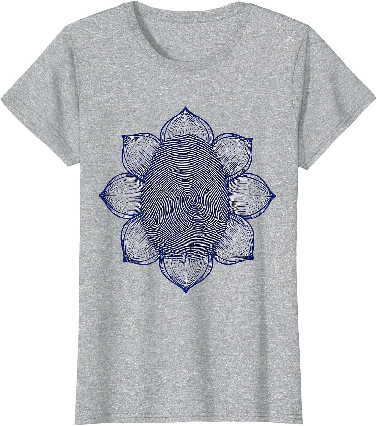 Autism Fingerprint Blooming Flower Graphic T-Shirt - Heather Grey