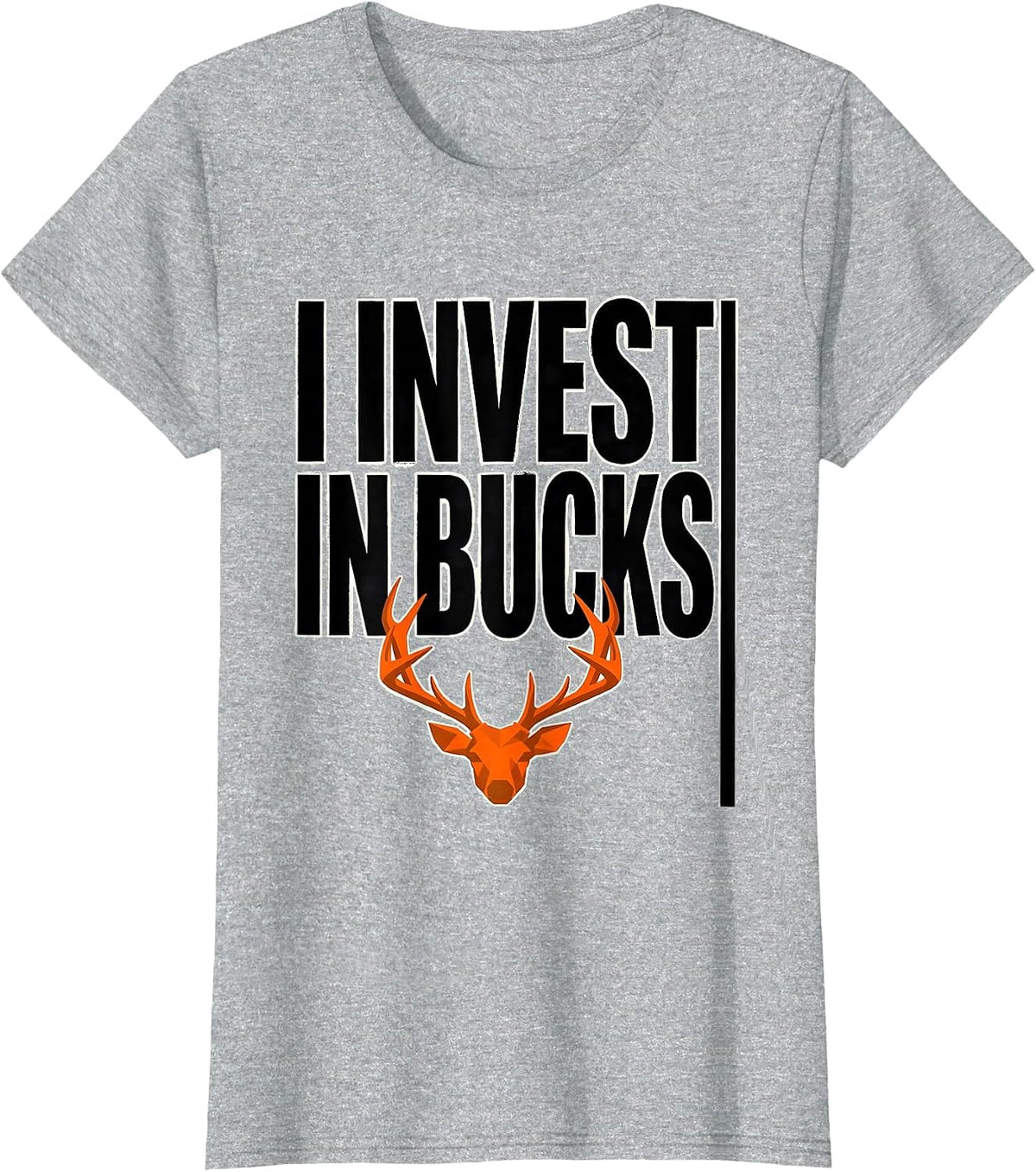 Women's I Invest In Bucks Funny Deer Hunting Camo Dad Humor T-Shirt - Heather Grey