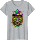 Bear Animal Lover Cute Mardi Gras Carnival Jester T-Shirt, Women, Heather Grey, Small - As Pictured