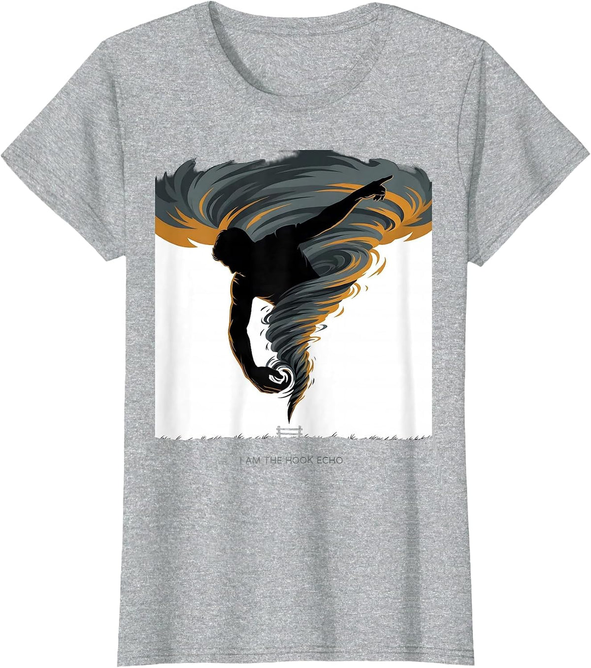 I Am The Hook Echo Editorial Conceptual Storm Chaser T-Shirt - Heather Grey