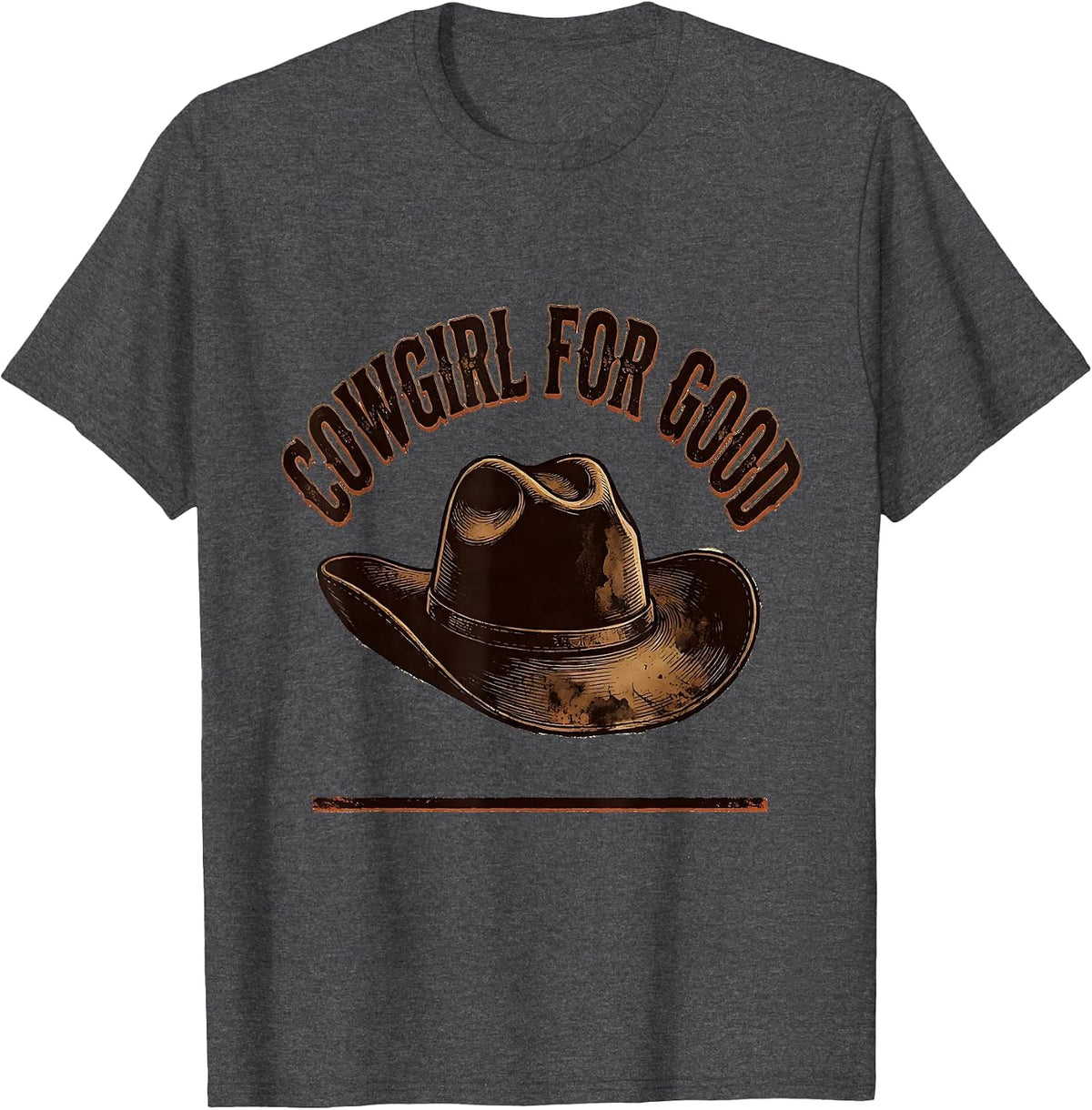 Men's Cowgirl For Good Distressed Western Rodeo Identity Pride T-Shirt - Dark Heather Grey