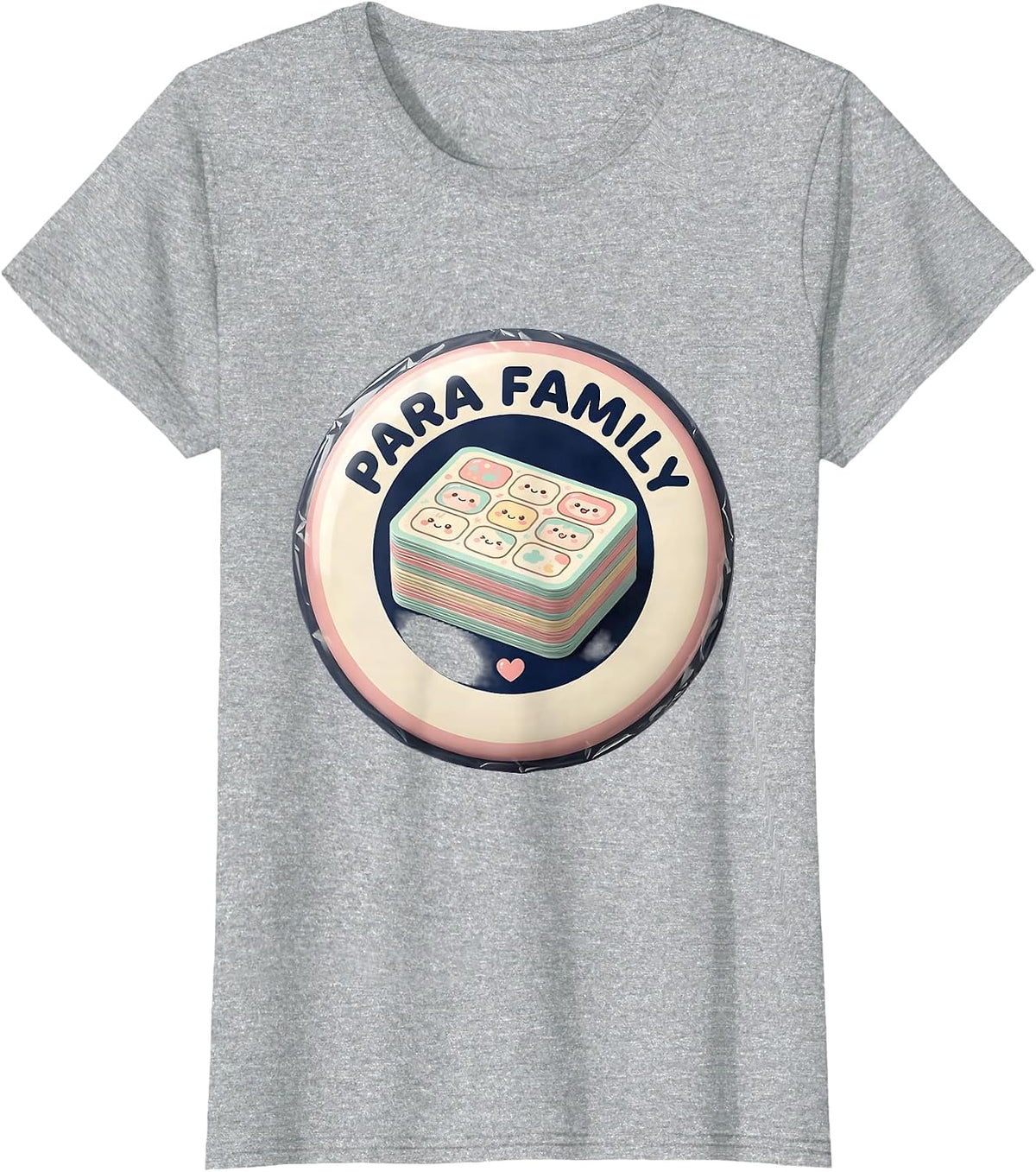 Women's Para Family Cute Kawaii School Paraeducator Appreciation T-Shirt - Heather Grey